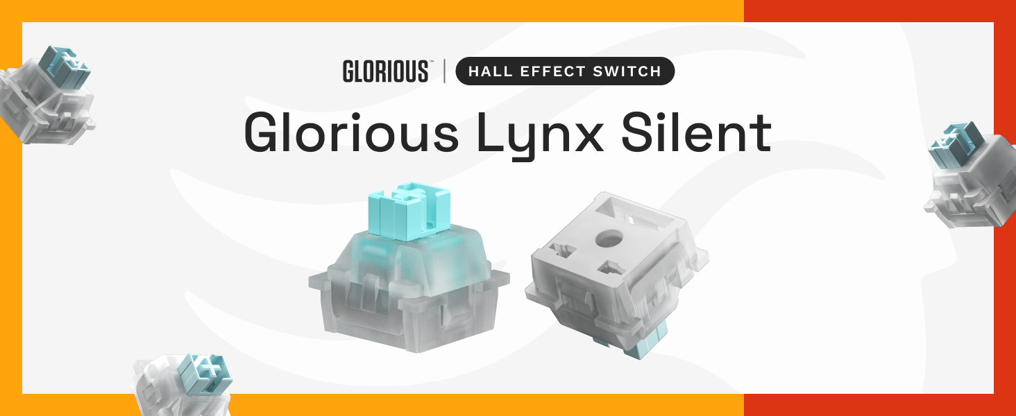 A large marketing image providing additional information about the product Glorious Lynx HE Switch Set - Silent - Additional alt info not provided